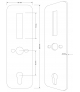 KOMPLET MASKOWNIC ''EURA'' ELB-01H4 - front + tył, do klamki ELH-01H4, rozstaw 72 mm, otwór na wkładkę bębenkową, grubość 3 mm