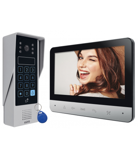 WIDEODOMOFON VDP-77A3 ''TAURUS'' - LCD 7'' otwieranie 2 wejść, pamięć, dotykowy szyfrator, czytnik zbliżeniowy
