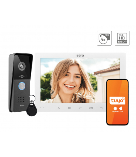 WIDEODOMOFON VDP-85A3 - czarny LCD 10'', WiFi, podświetlenie monitora, otwieranie 2 wejść, czytnik zbliżeniowy, AHD, Tuya