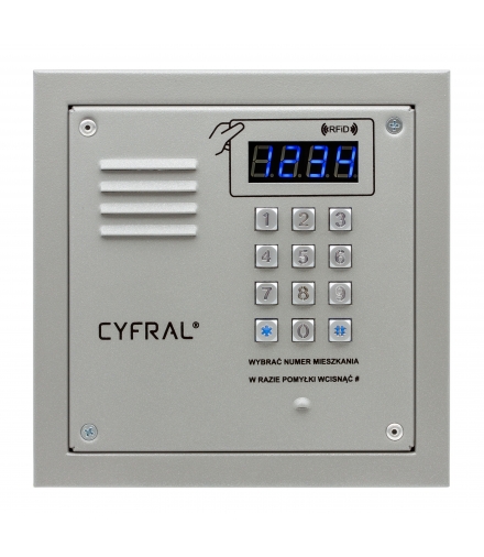 PANEL CYFROWY CYFRAL PC-2000RE srebrny z czytnikiem RFiD i wbudowną elektroniką