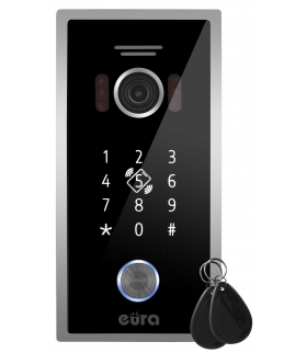 KASETA ZEWNĘTRZNA WIDEODOMOFONU EURA VDA-51C5/P - czarna, kamera 1080p., czytnik RFID, szyfrator, podtynk